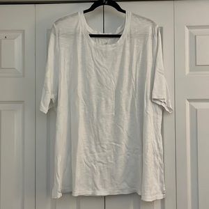 J.Jill Women's Plus Size Pima Cotton Scoop-Neck Elbow Sleeve Tee / White / 4X